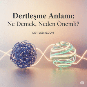 Dertleşme anlamı konulu makale görseli: Karmaşık ve düğümlü bir düşüncenin, online dertleşme ile nasıl net ve anlaşılır bir hale geldiğini simgeleyen konsept tasarım.