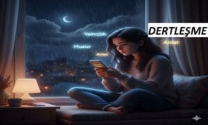 Kimseyle konuşmak istemiyorum ama çok yalnızım diyen biri için gece dertleşme görseli