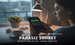 Parasız sohbet uygulamasını telefonunda kullanan kadın, Dertlesme.com ücretsiz chat odaları