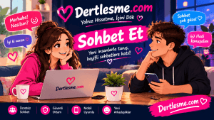 Sohbet eden kullanıcıları gösteren Dertlesme.com görseli